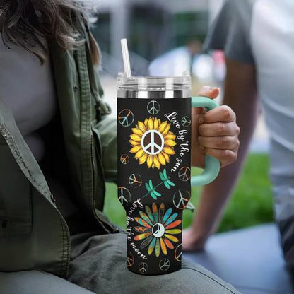 Hippie 40 Oz Shineful™ Tumbler Live By The Sun Love Moon Tl10 Turquoise Blue 40Oz