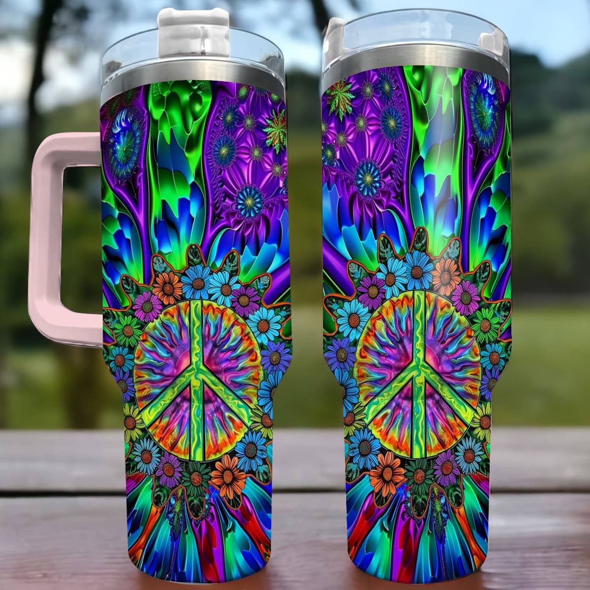 Shiny Tumbler Hippie Elegantes Peace-Zeichen