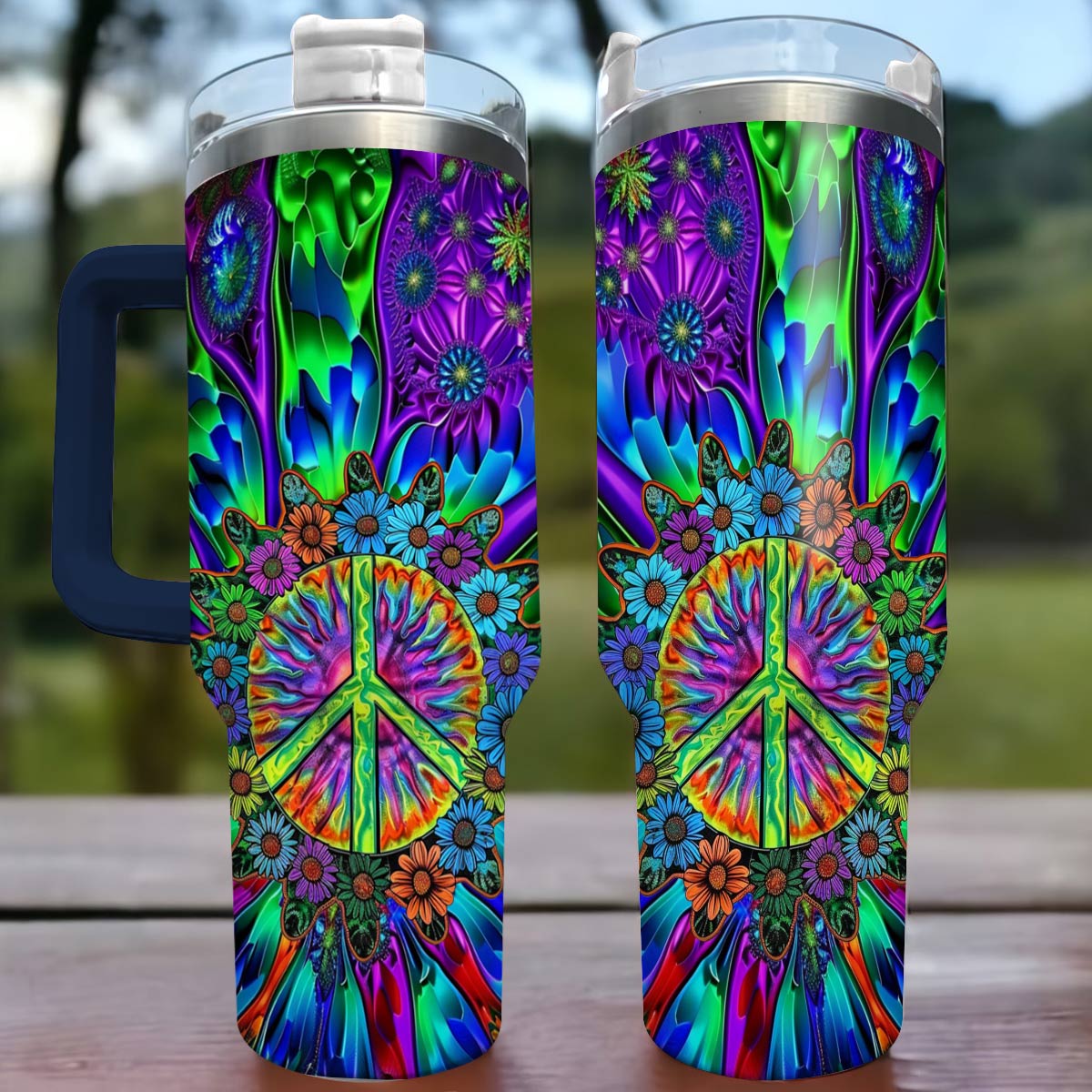 Shiny Tumbler Hippie Elegantes Peace-Zeichen