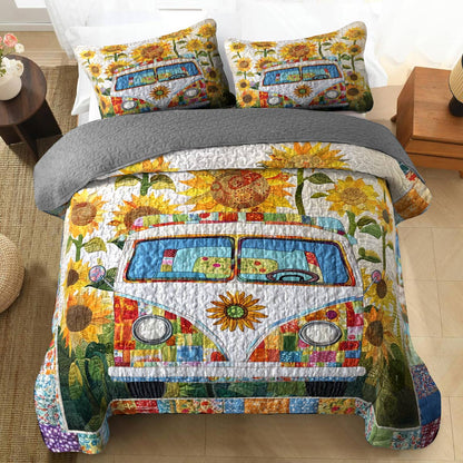 Shineful Flat Print All Season Quilt 3-Piece Set Sunshine Hippie Van