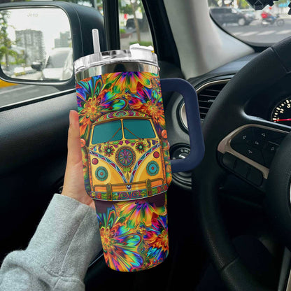 Hippie 40 Oz Shineful™ Tumbler Yellow Gorgeous Tl10 Navy 40Oz