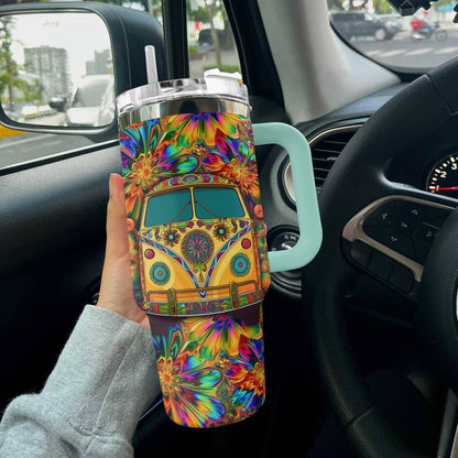 Hippie 40 Oz Shineful™ Tumbler Yellow Gorgeous Tl10 Turquoise Blue 40Oz