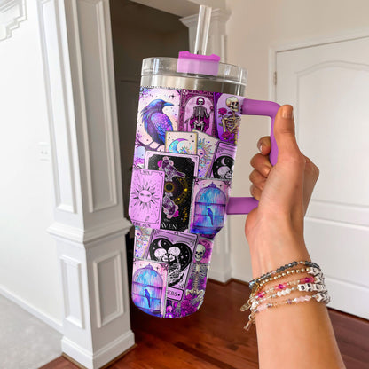 Tarot Shineful Tumbler Purple Mystic Skulls Tarot