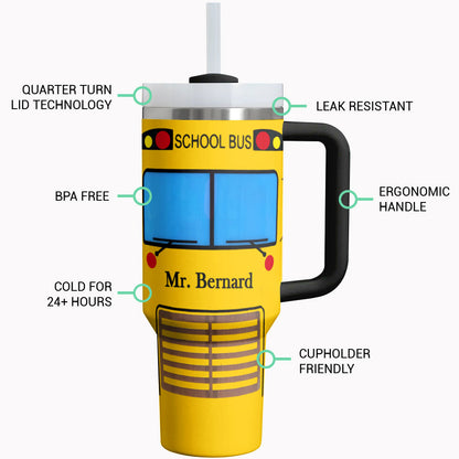 Busfahrer Shiny Tumbler Seien Sie nett zum Busfahrer personalisiert