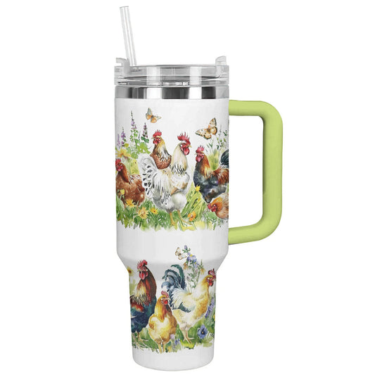 Glänzender Becher Vintage Huhn