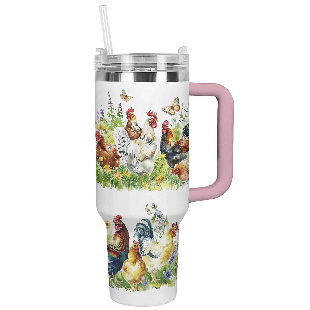 Glänzender Becher Vintage Huhn