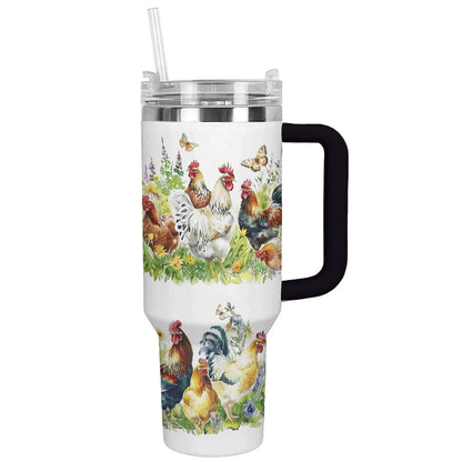 Glänzender Becher Vintage Huhn