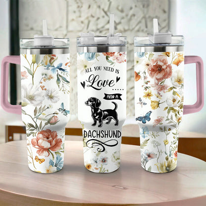 Verre Shineful à motif floral de teckel