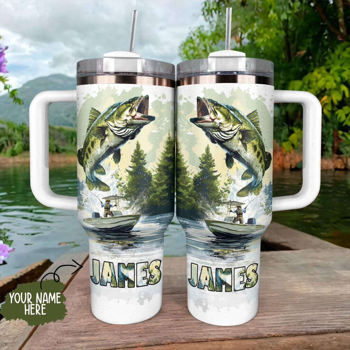 Shineful Tumbler Personalized Catch Fishing