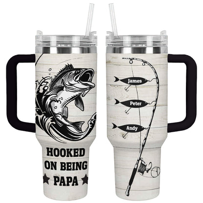 Shineful Tumbler Personalized Being Papa Fishing