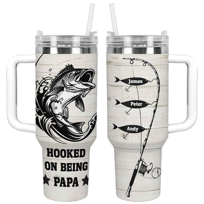 Shineful Tumbler Personalized Being Papa Fishing