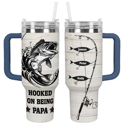 Shineful Tumbler Personalized Being Papa Fishing