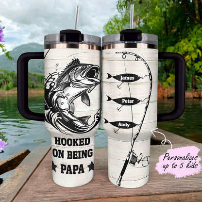 Shineful Tumbler Personalized Being Papa Fishing