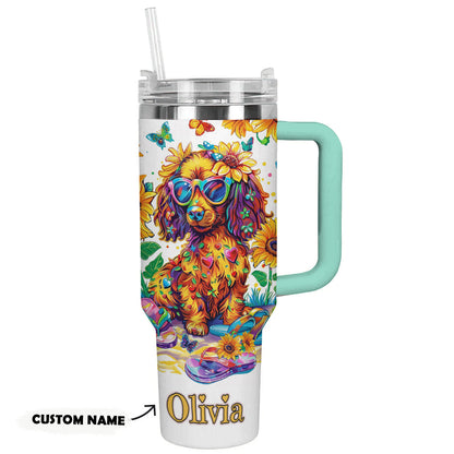 Shineful Tumbler Personalized Tropical Dachshund