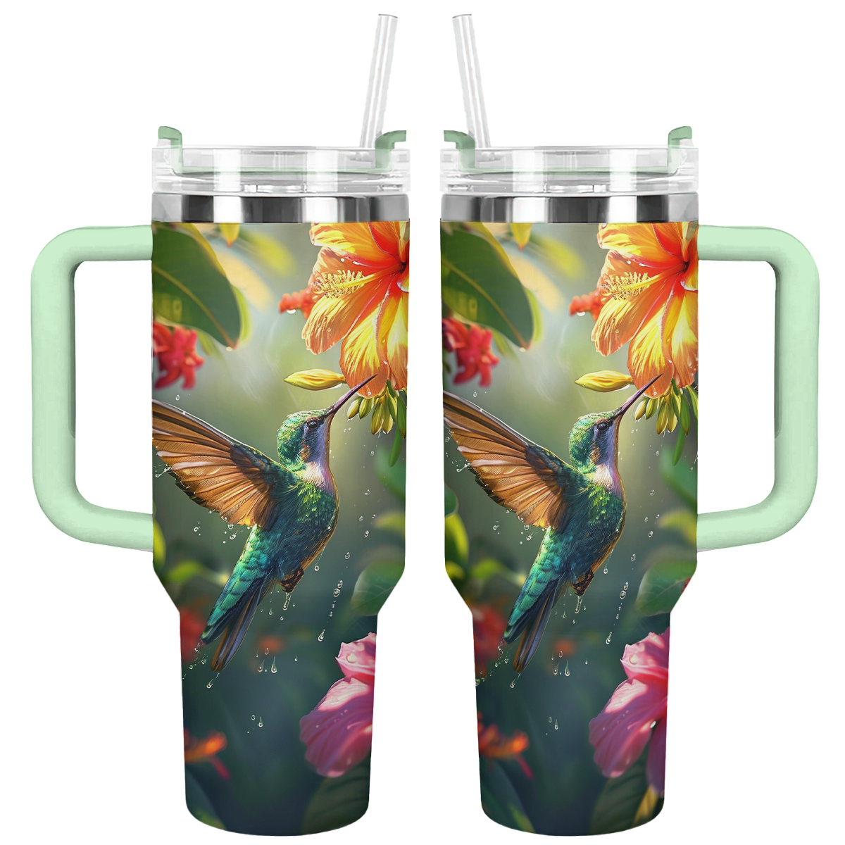 Gobelet brillant Colibri vivant en fleur