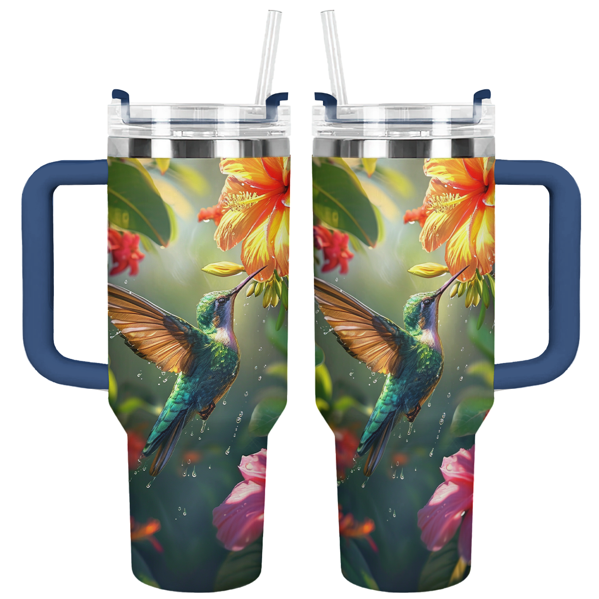 Gobelet brillant Colibri vivant en fleur