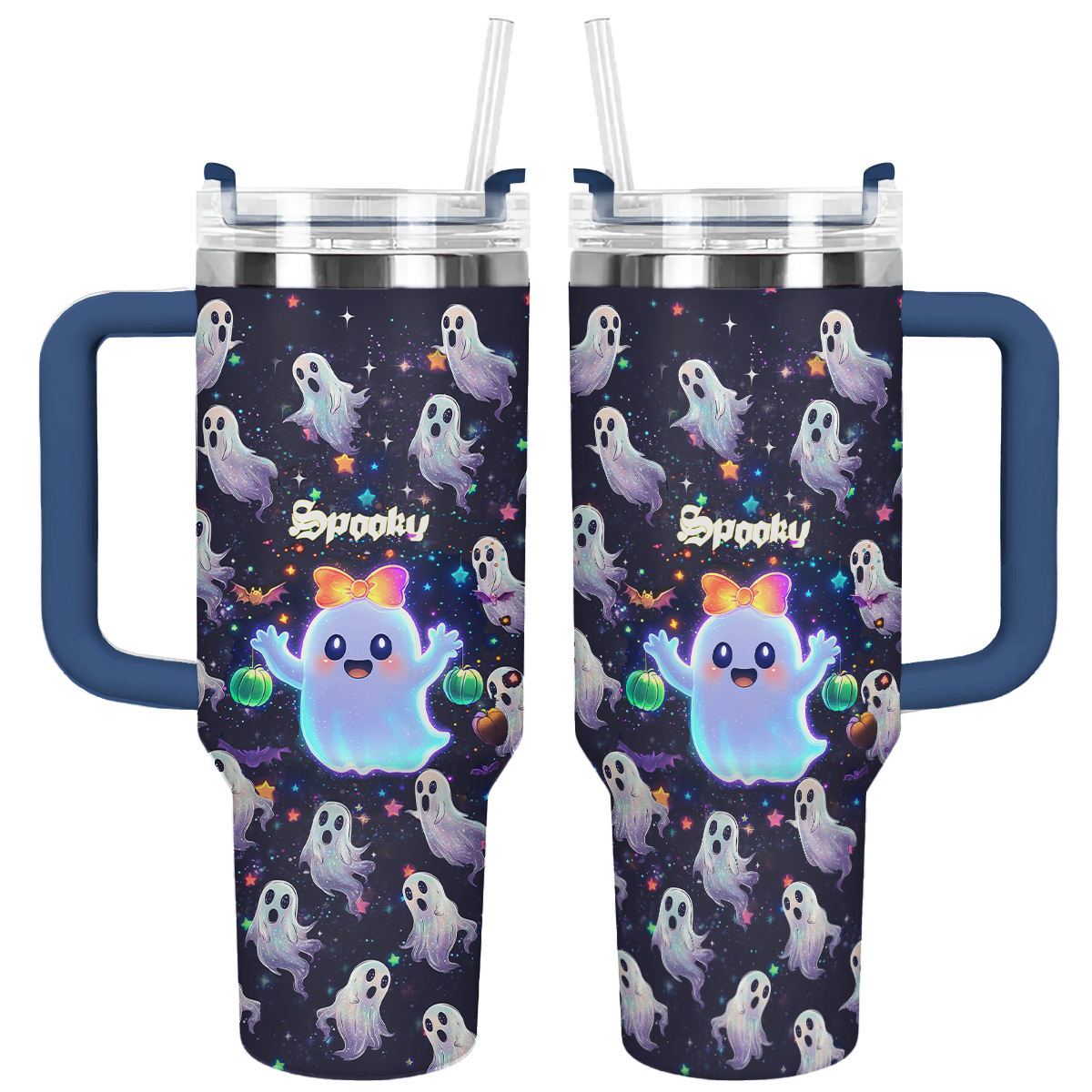 Shineful Tumbler Cute Neon Ghost