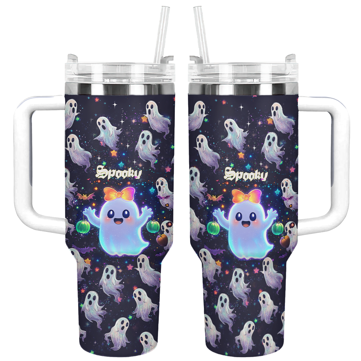 Shineful Tumbler Cute Neon Ghost