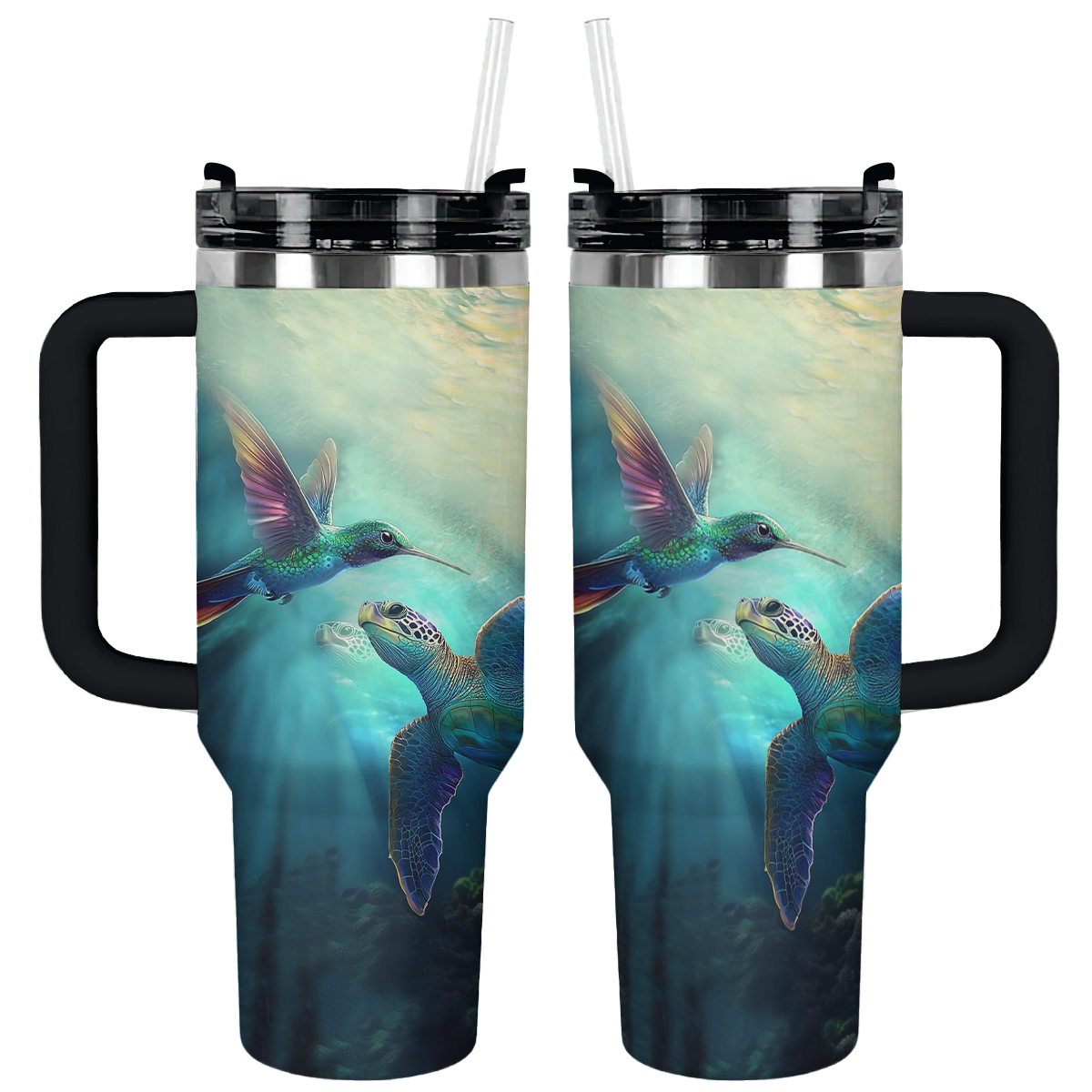 Shineful Tumbler Hummingbird & Sea Turtle