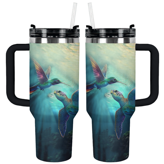 Shineful Tumbler Hummingbird & Sea Turtle