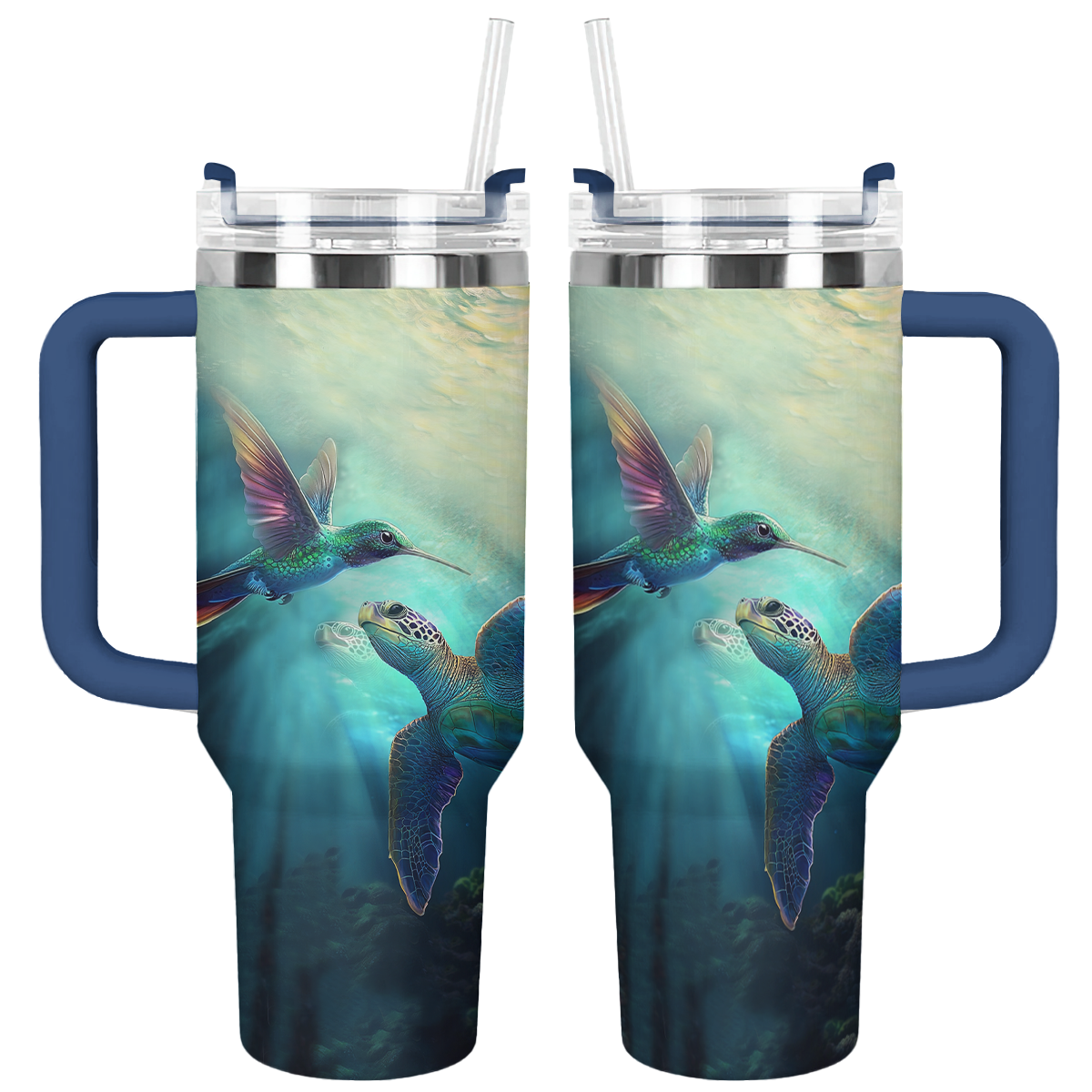 Shineful Tumbler Hummingbird & Sea Turtle