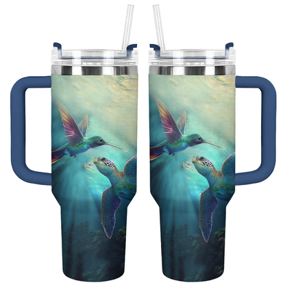 Shineful Tumbler Hummingbird & Sea Turtle