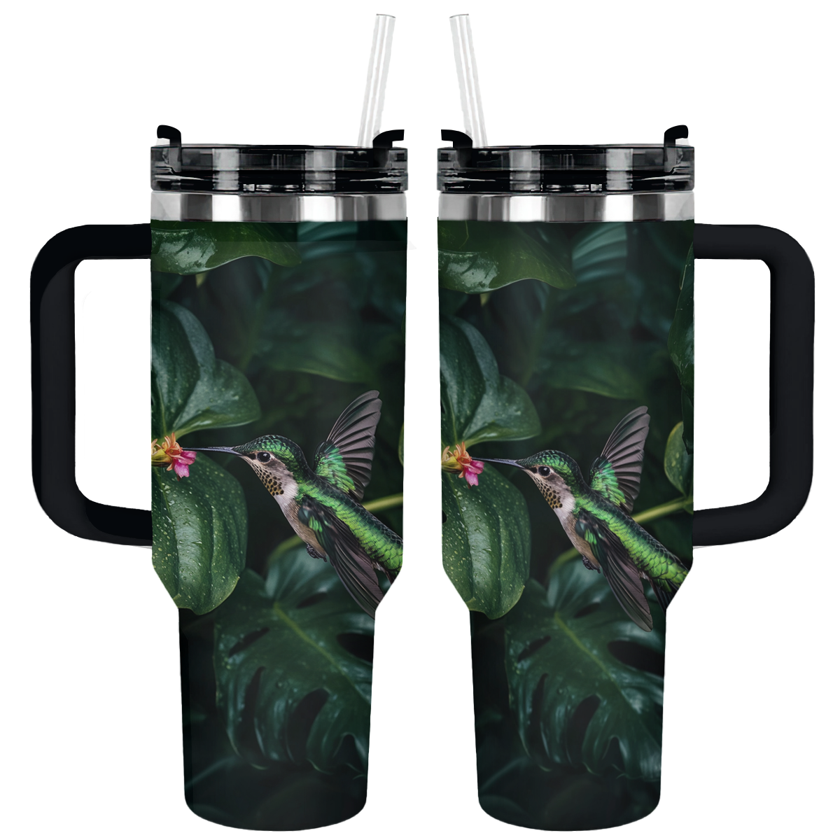 Shineful Tumbler Hummingbird & Monstera Harmony