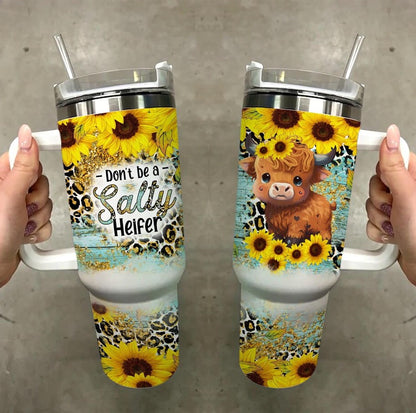 Highland Cow Shineful Tumbler Don't Be A Salty Heifer