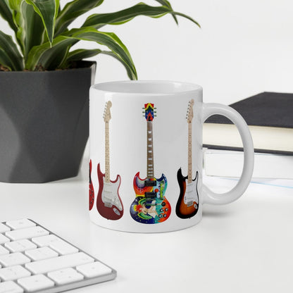 Shineful Ceramic 7 Famous Guitars Novelty Music Gift Mug