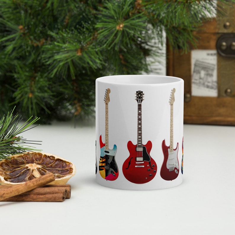 Shineful Ceramic 7 Famous Guitars Novelty Music Gift Mug