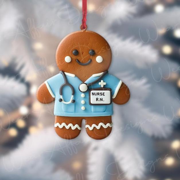 Glänzendes 2D Acrylornament Lebkuchen-Krankenschwester 