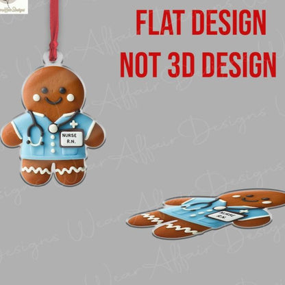 Shineful 2D Acrylic Ornament Gingerbread Nurse