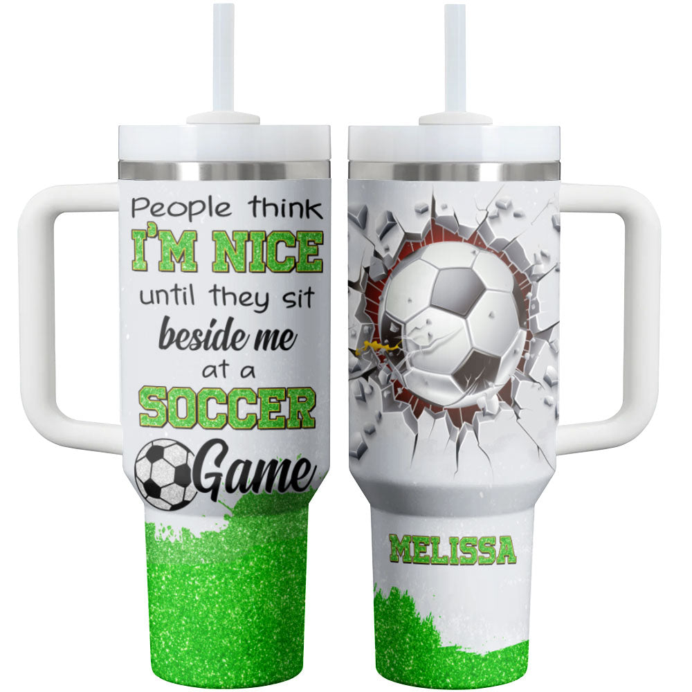 Soccer Shineful Glossy Tumbler Personalized Me At A Soccer Game