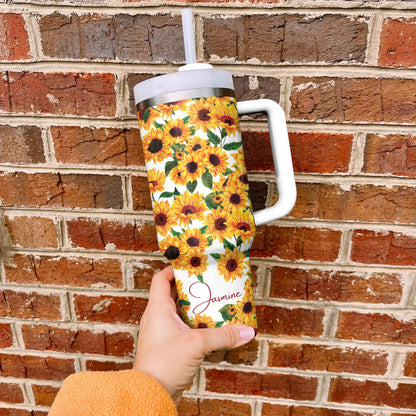 Shineful Tumbler Sunflower Personalized Brightful Sunflowers