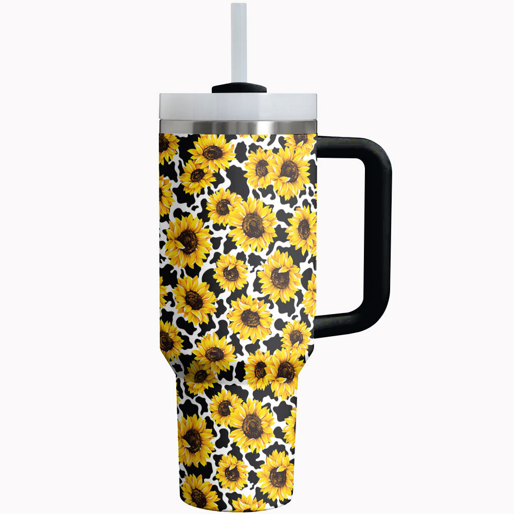 Sunflower Shineful Tumbler Sunflower Cow Pattern