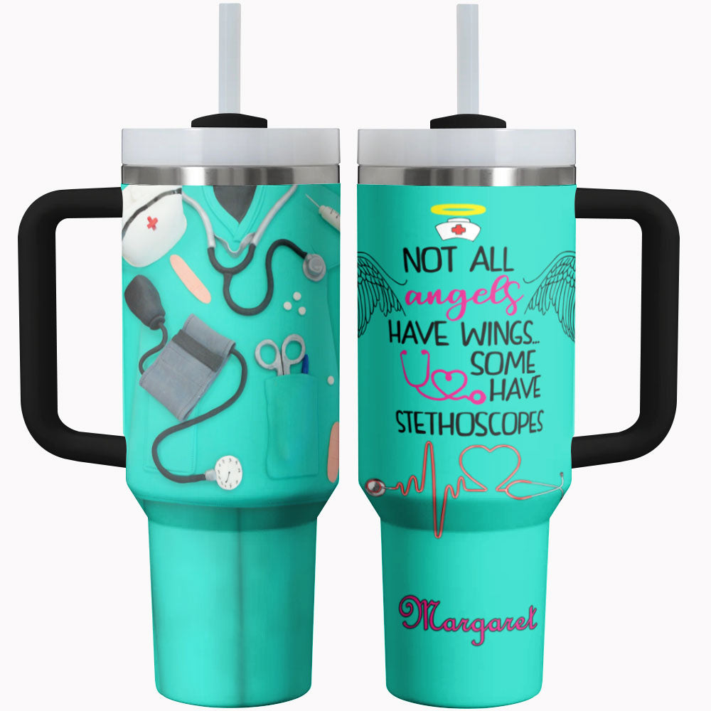 Krankenschwester Tumbler glänzende Krankenschwester Uniform nicht alle Winkel haben Flügel personalisiert