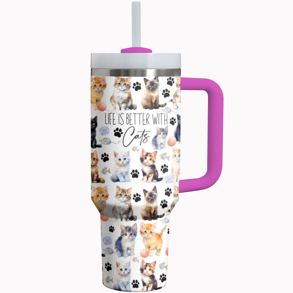 Cat Tumbler Shineful Life Is Better With Cats