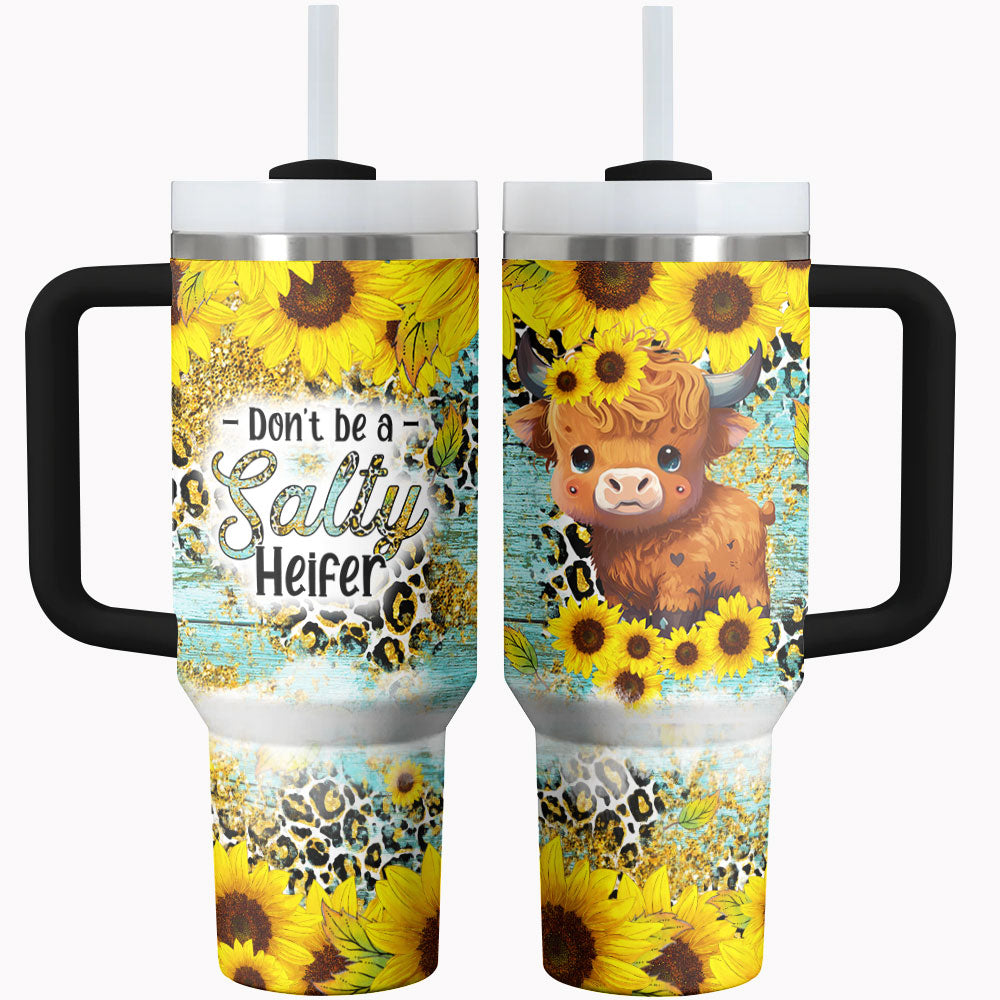 Highland Cow Shineful Tumbler Don't Be A Salty Heifer