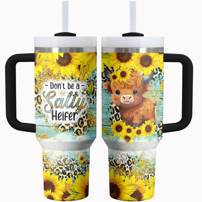 Highland Cow Shineful Tumbler Don't Be A Salty Heifer