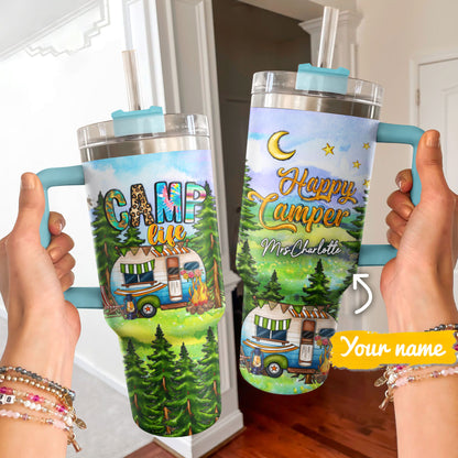 Camping Shiny Tumbler Camp Leben personalisiert