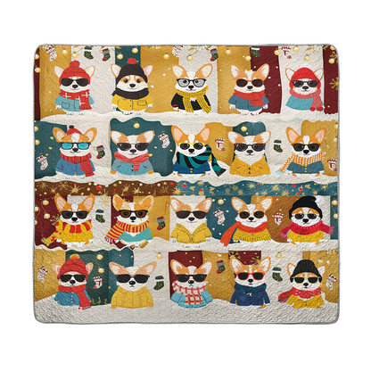 Shineful All Season Quilt 3-Piece Set Corgi Winter Fashion