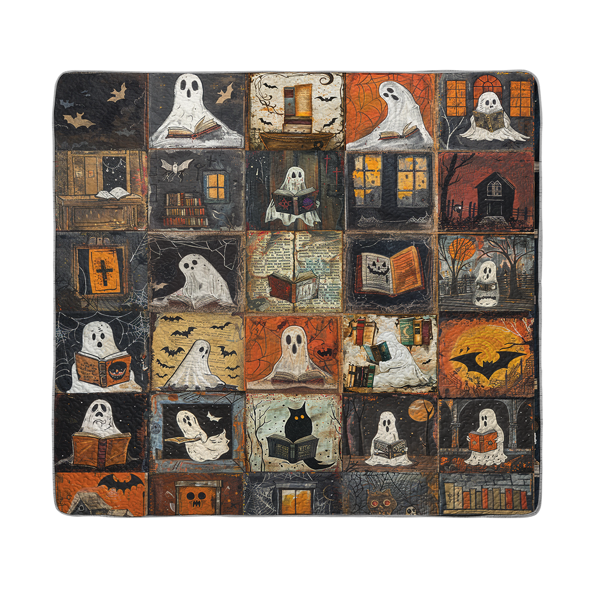 Shineful All Season Quilt 3-Piece Set Ghostly Bookworm