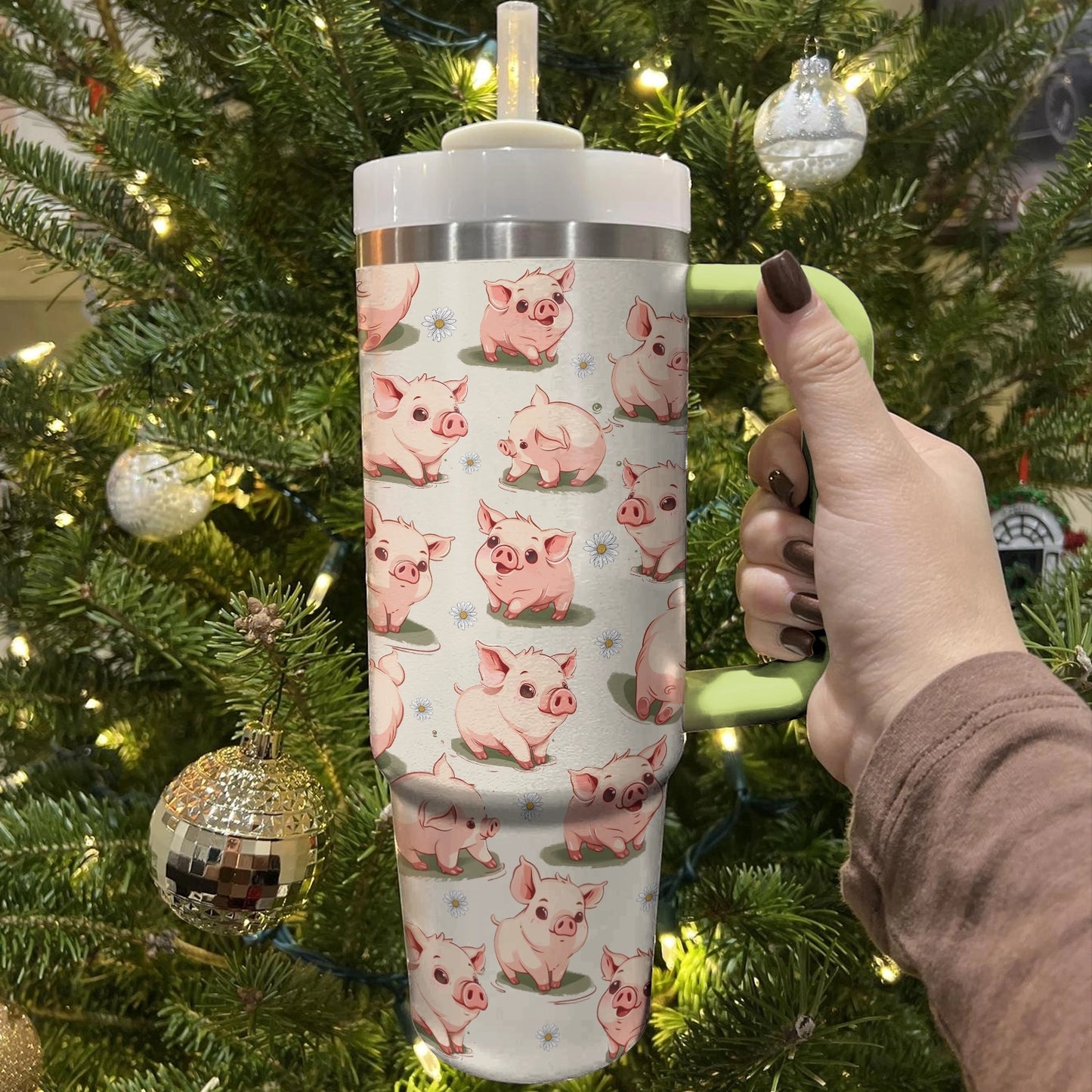 Shineful Tumbler Piglet Simple Daisies