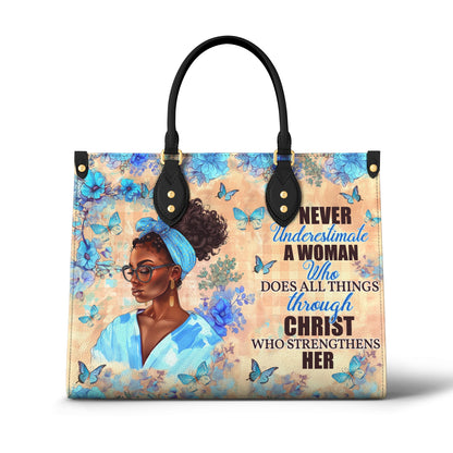 Shineful Leather Bag  Blessed & Strong Woman