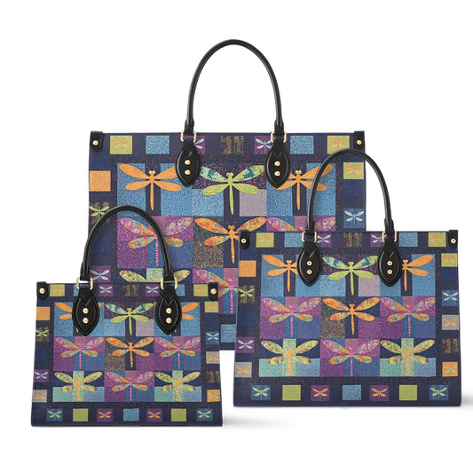 Shineful Leather Bag Dragonfly Patchwork Paradise