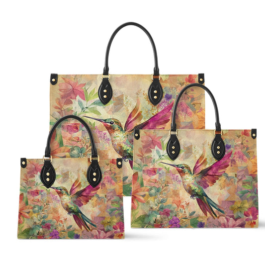 Shineful Leather Bag Hummingbird Garden