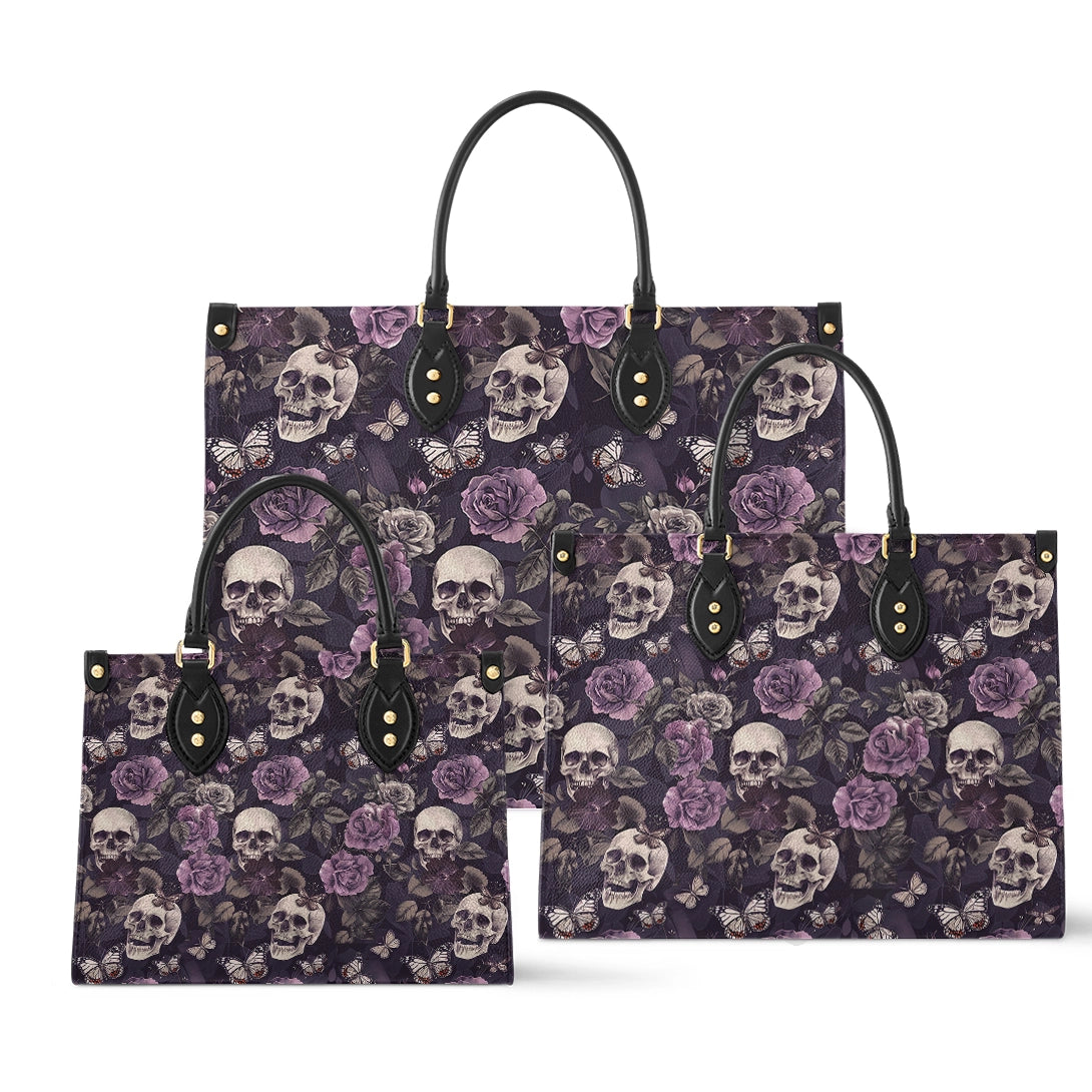 Shineful Leather Bag Skull Rose Mystique