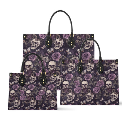 Sac en cuir brillant Skull Rose Mystique