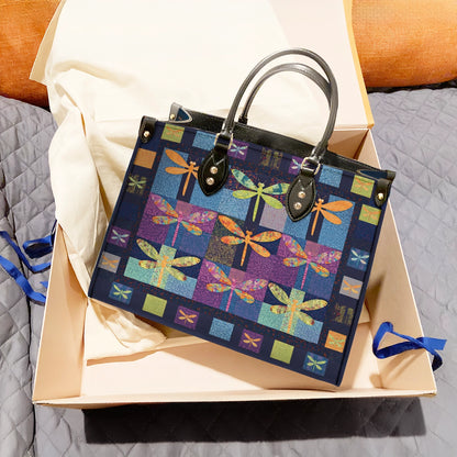 Shineful Leather Bag Dragonfly Patchwork Paradise