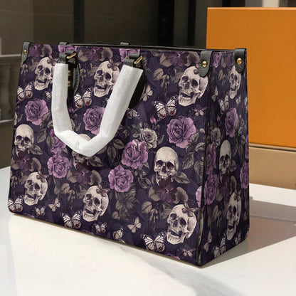 Sac en cuir brillant Skull Rose Mystique